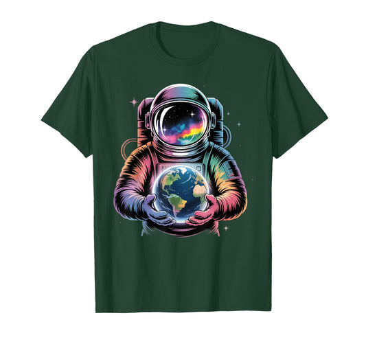Astronaut Earth Planet Science Galaxy Universe Space T-Shirt