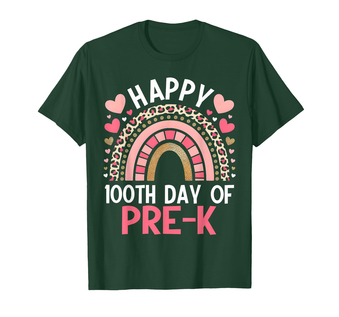 100th Day of Pre-K Rainbow 100 Days of School Teacher Kids T-Shirt