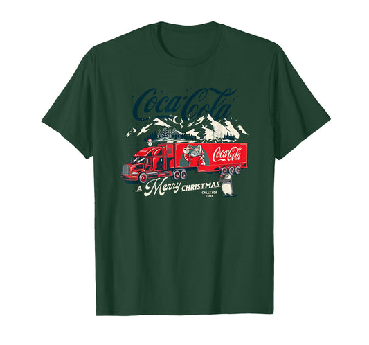 Coca-Cola Christmas Classic Truck Holiday Landscape Poster T-Shirt
