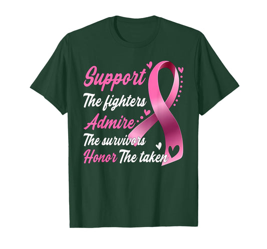 Breast Cancer Support Admire Honor Breast Cancer Awareness T-Shirt