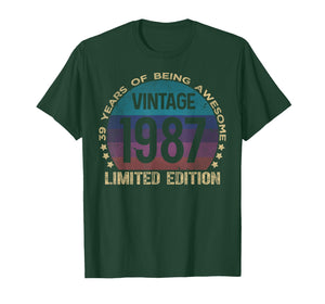 39 Year Old Gifts Vintage 1987 Limited Edition 39th Birthday T-Shirt