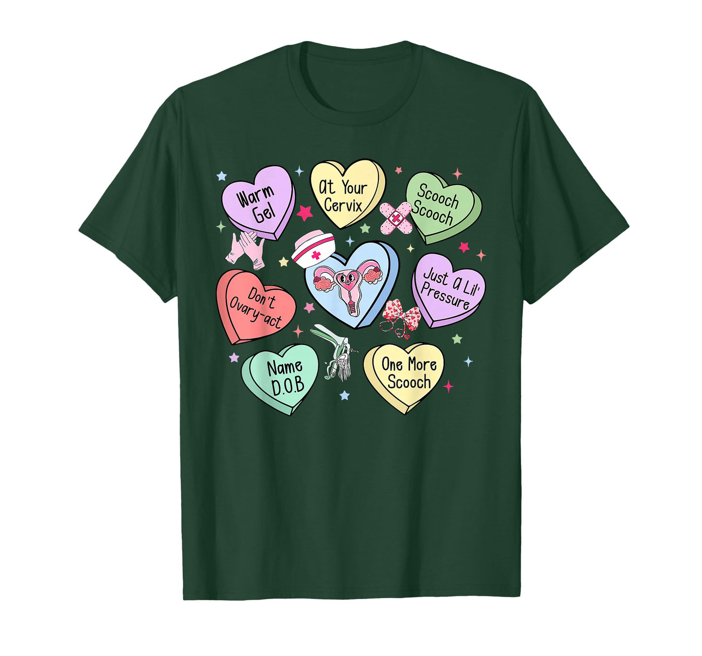 OBGYN Nurse Candy Heart Valentines Obstetrician Gynecologist T-Shirt