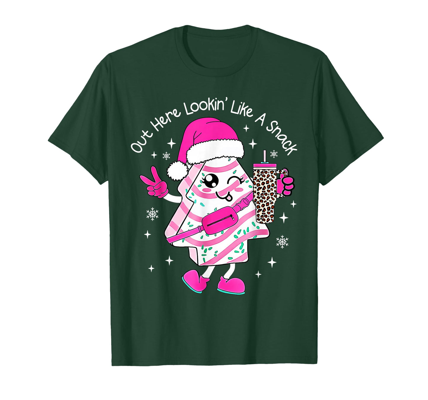 Out Here Looking Like A Snack Funny Boujee Xmas Tree Cakes T-Shirt