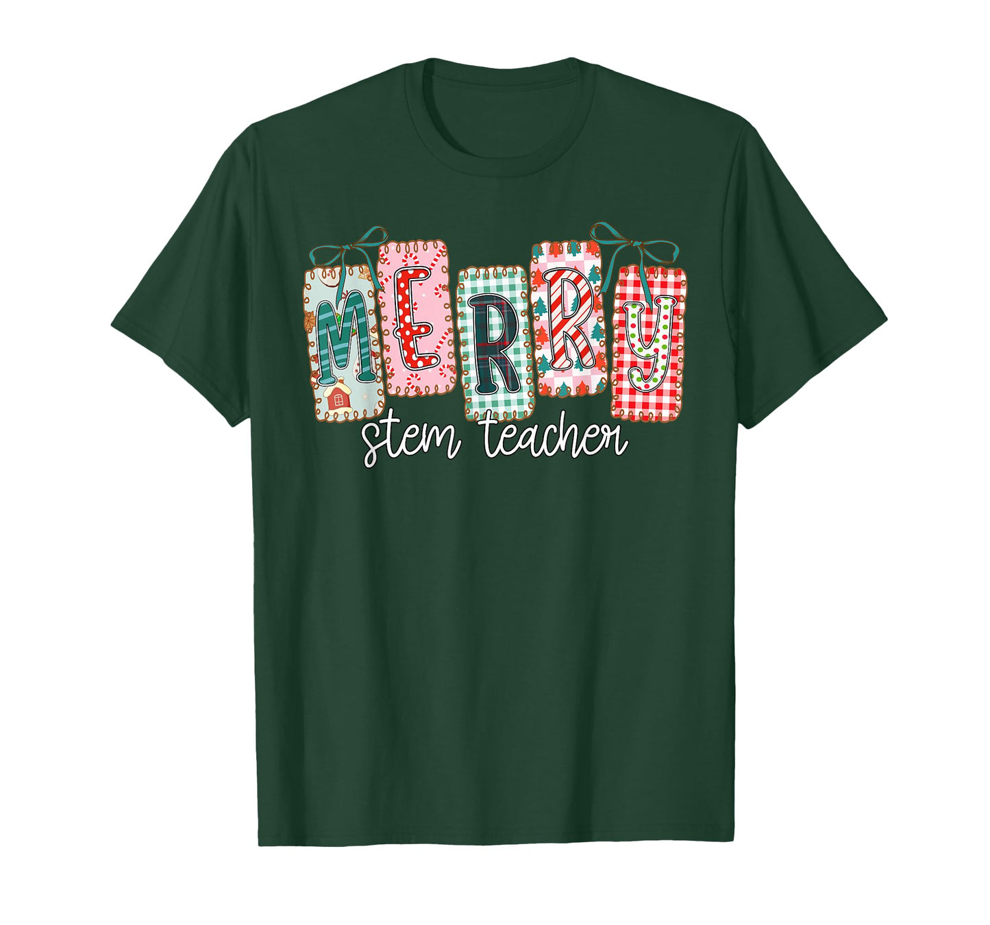 Merry STEM Teacher Christmas STEM Teaching Xmas Coquette T-Shirt
