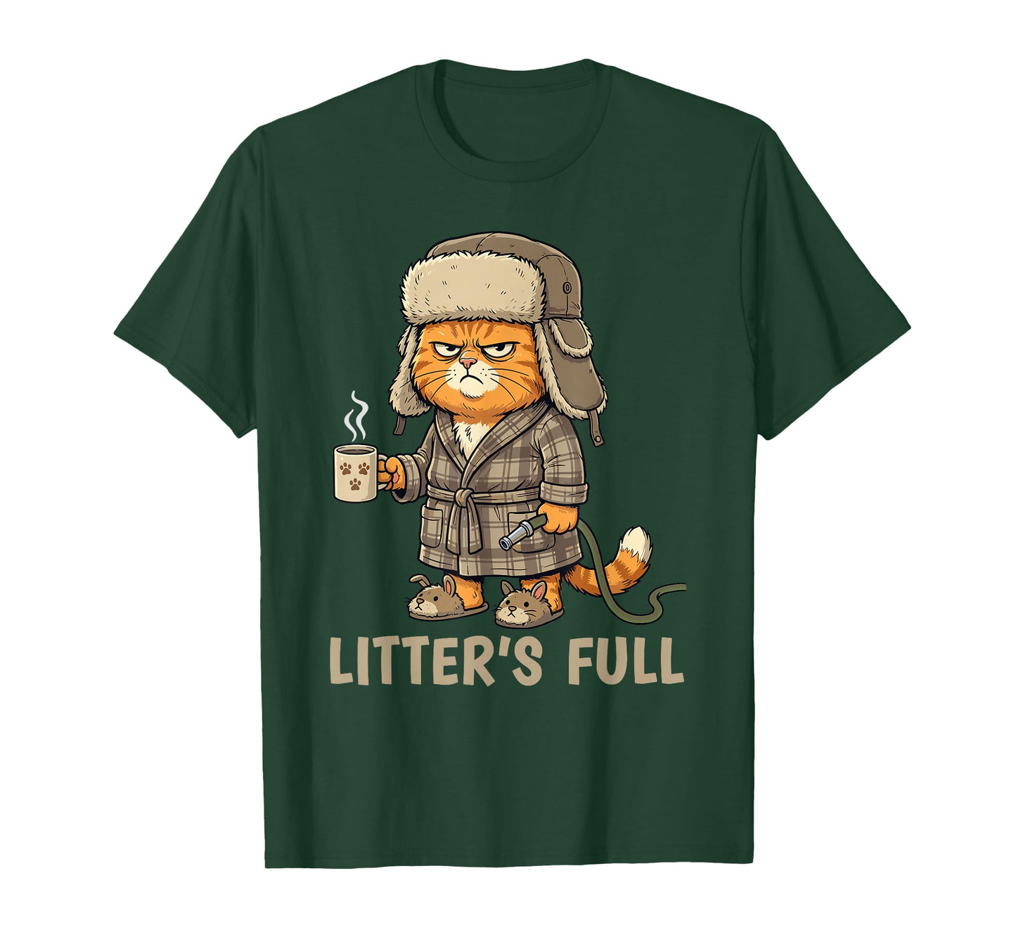 Litter’s Full Funny Cat Lovers Christmas T-Shirt