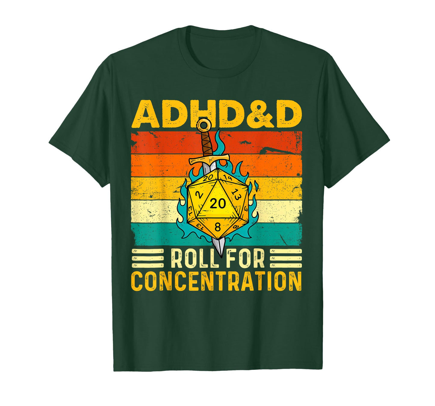 ADHD&D Roll for Concentration RPG Tabletop Games Funny ADHD T-Shirt