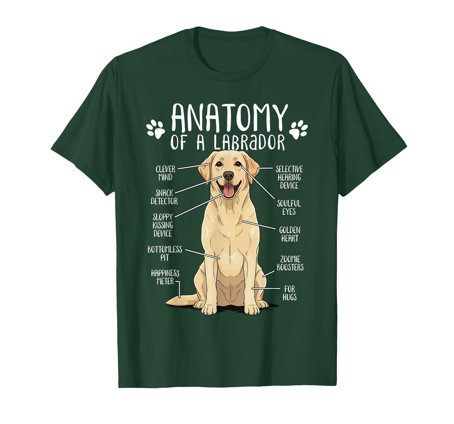 Funny Anatomy Labrador Retriever Yellow Lab Dog Owner T-Shirt