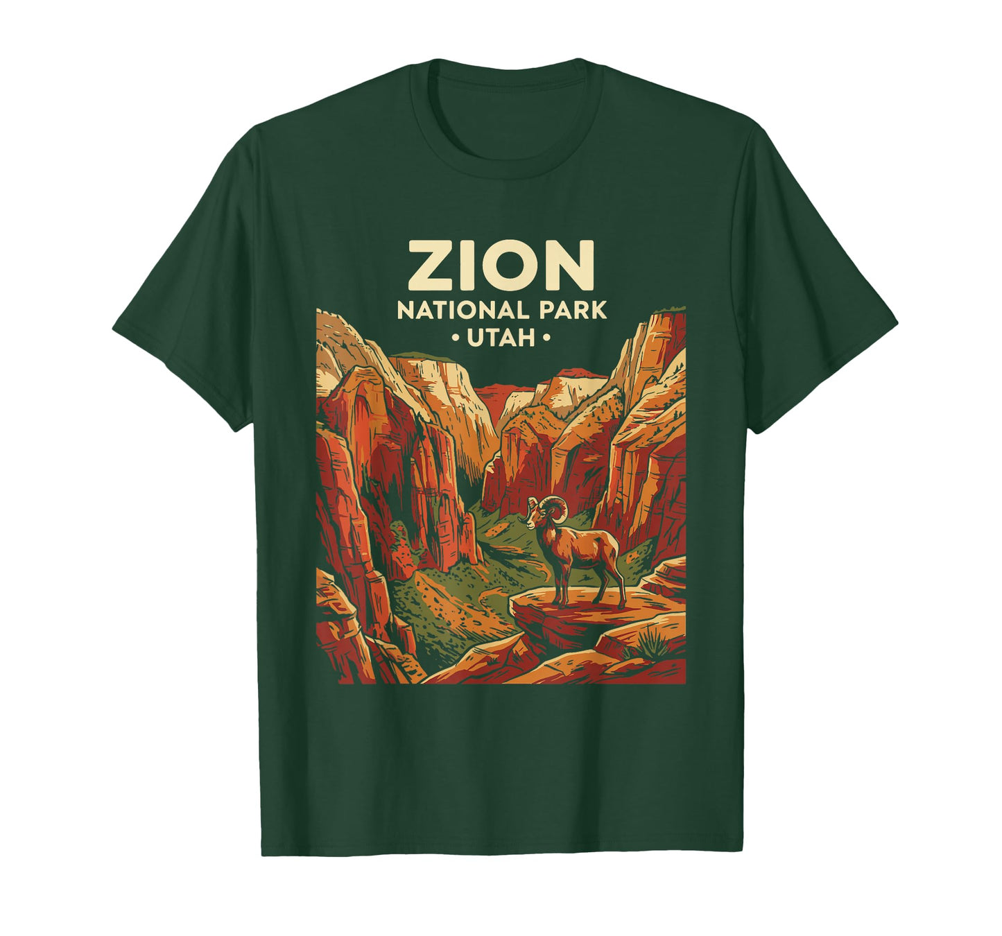 Zion National Park Utah Retro Vintage Nature Graphic T-Shirt