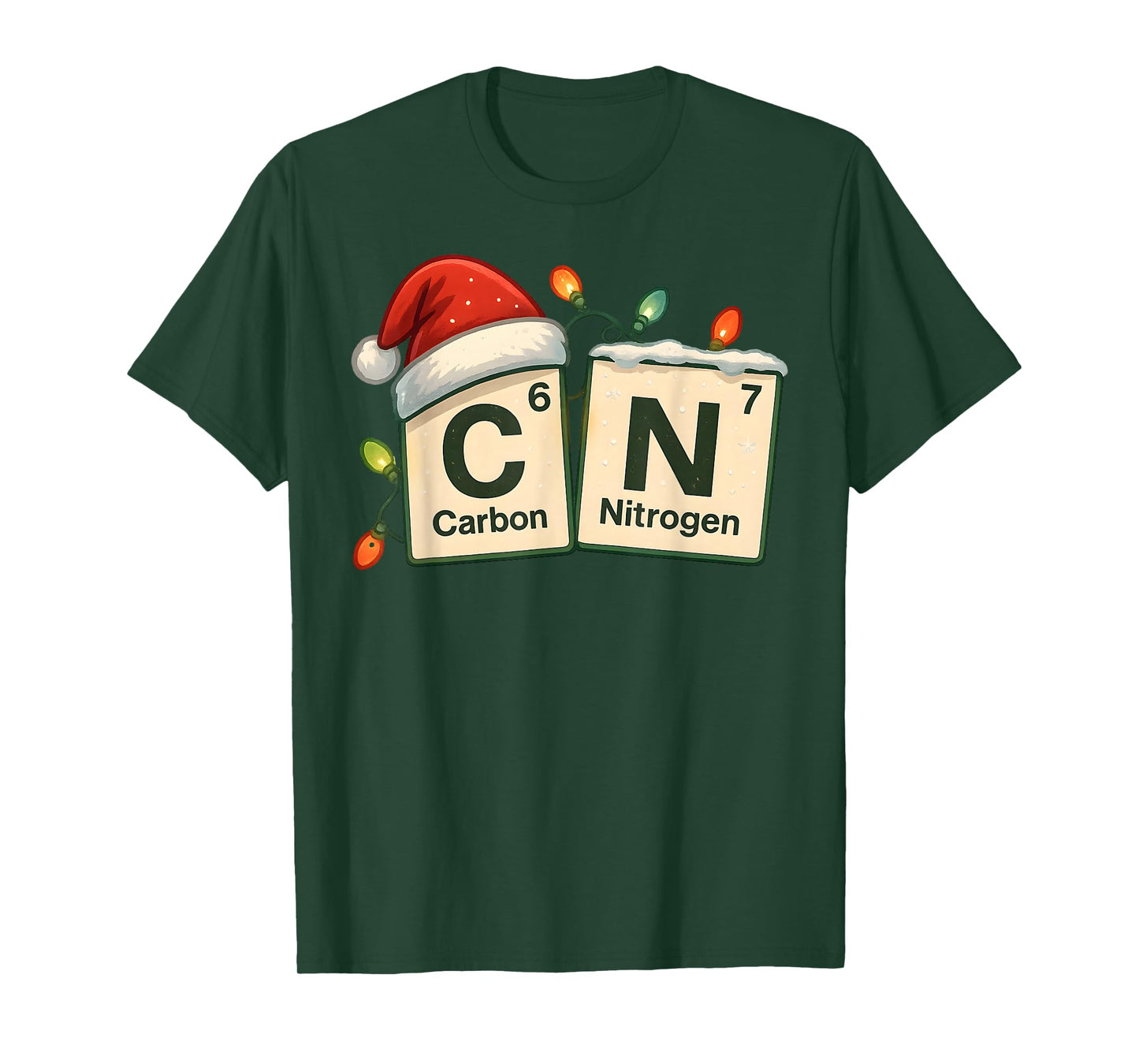 Funny Carbon Nitrogen 6 7 Christmas Science Chemistry 67 T-Shirt