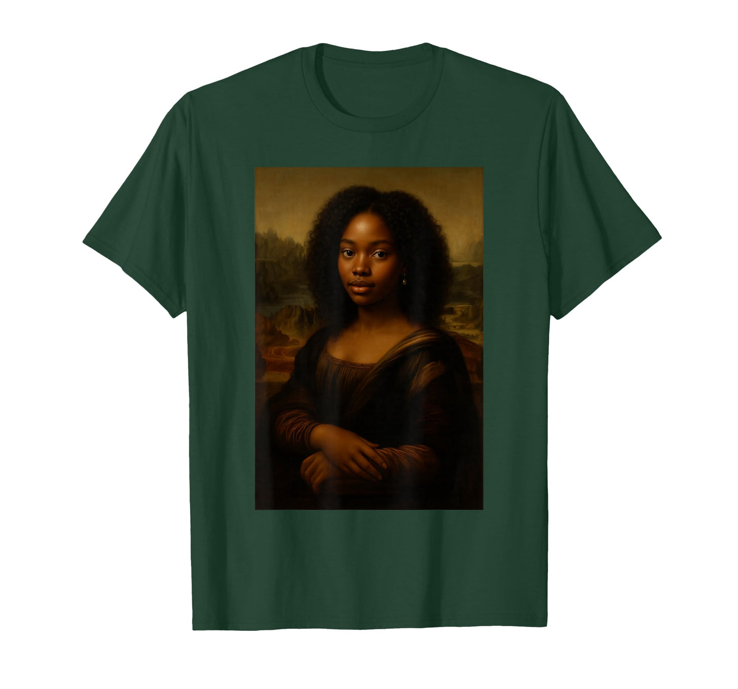 Black Mona Lisa Afro African Melanin Black History Queen T-Shirt