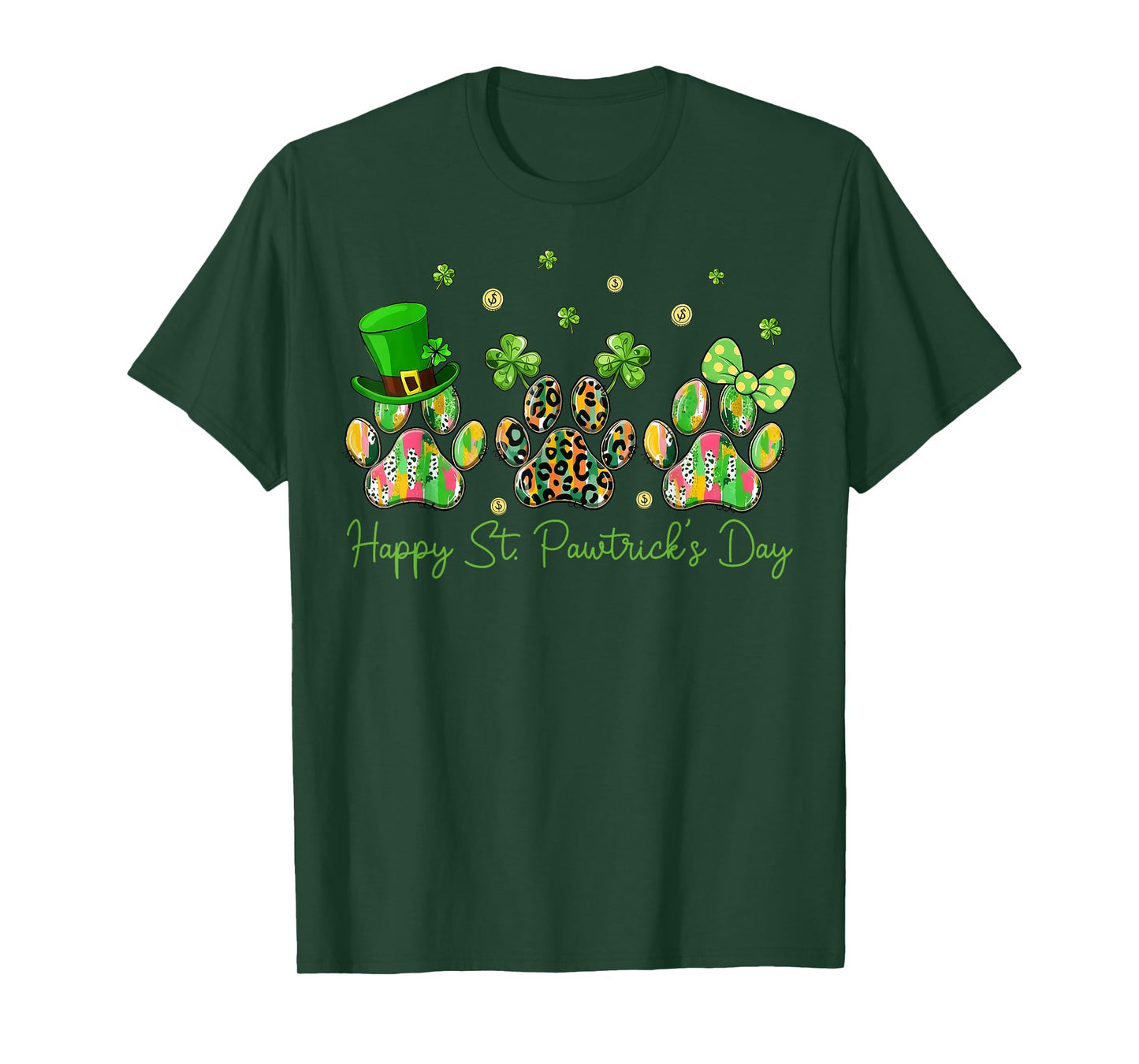 Happy St Pawtrick's Day Dog Paw Shamrock St Patrick's Day T-Shirt