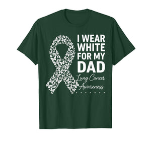 I Wear White Ribbon for My Dad Lung Cancer Awareness T-Shirt