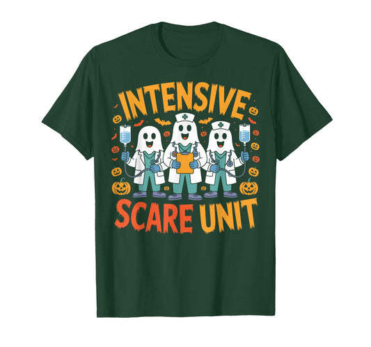 Intensive Scare Unit Halloween Nurse Theme T-Shirt