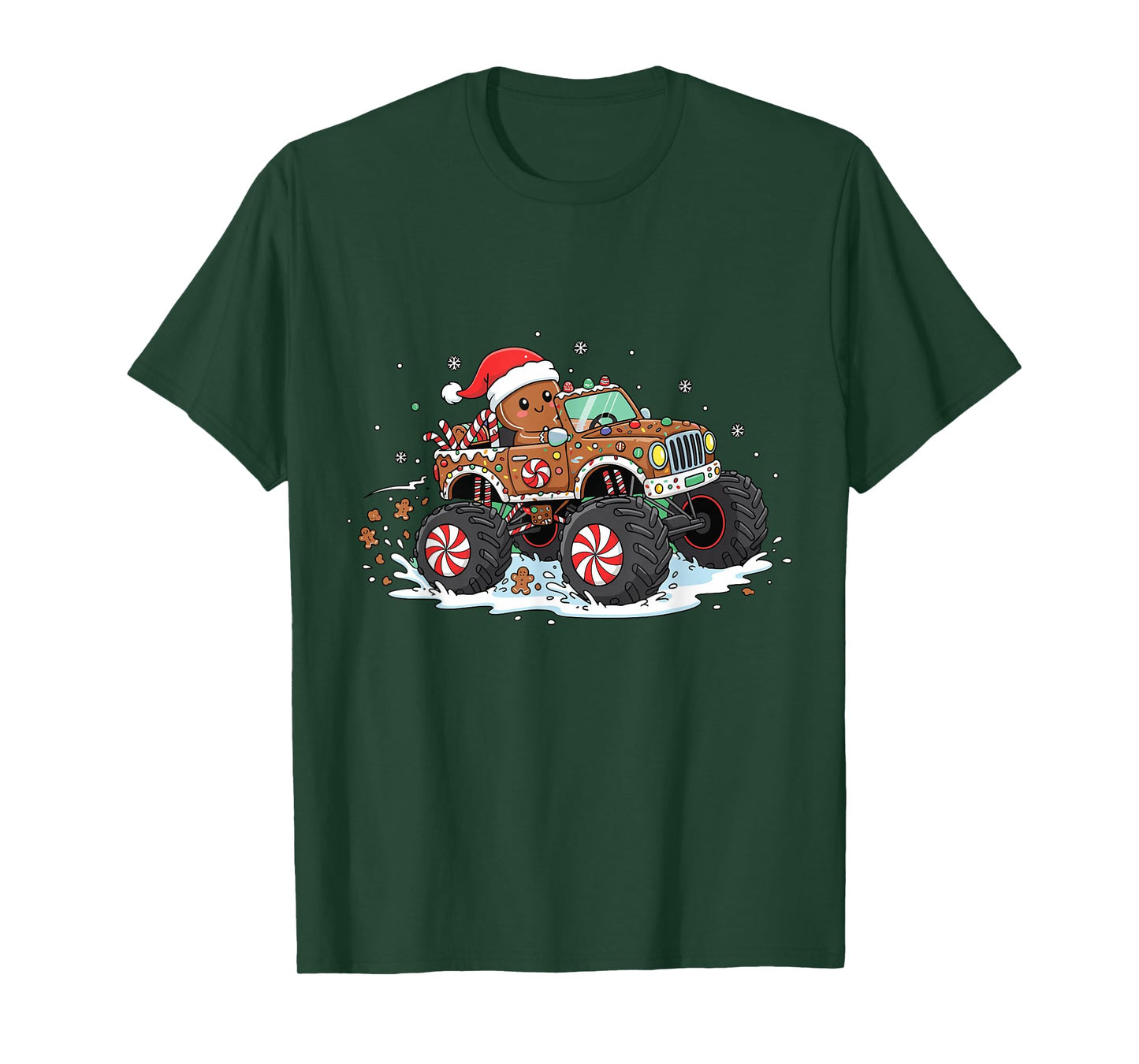 MonsterTruck Gingerbread Kids Funny Christmas Baking Cookies T-Shirt