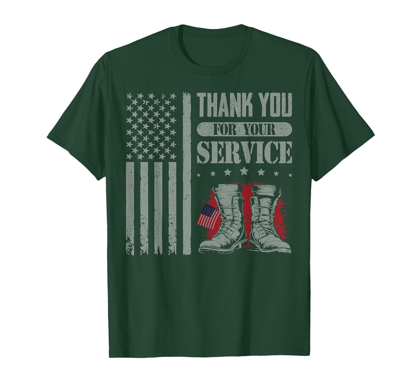 Thank You for Your Service Patriotic Boots Flag Veterans Day T-Shirt