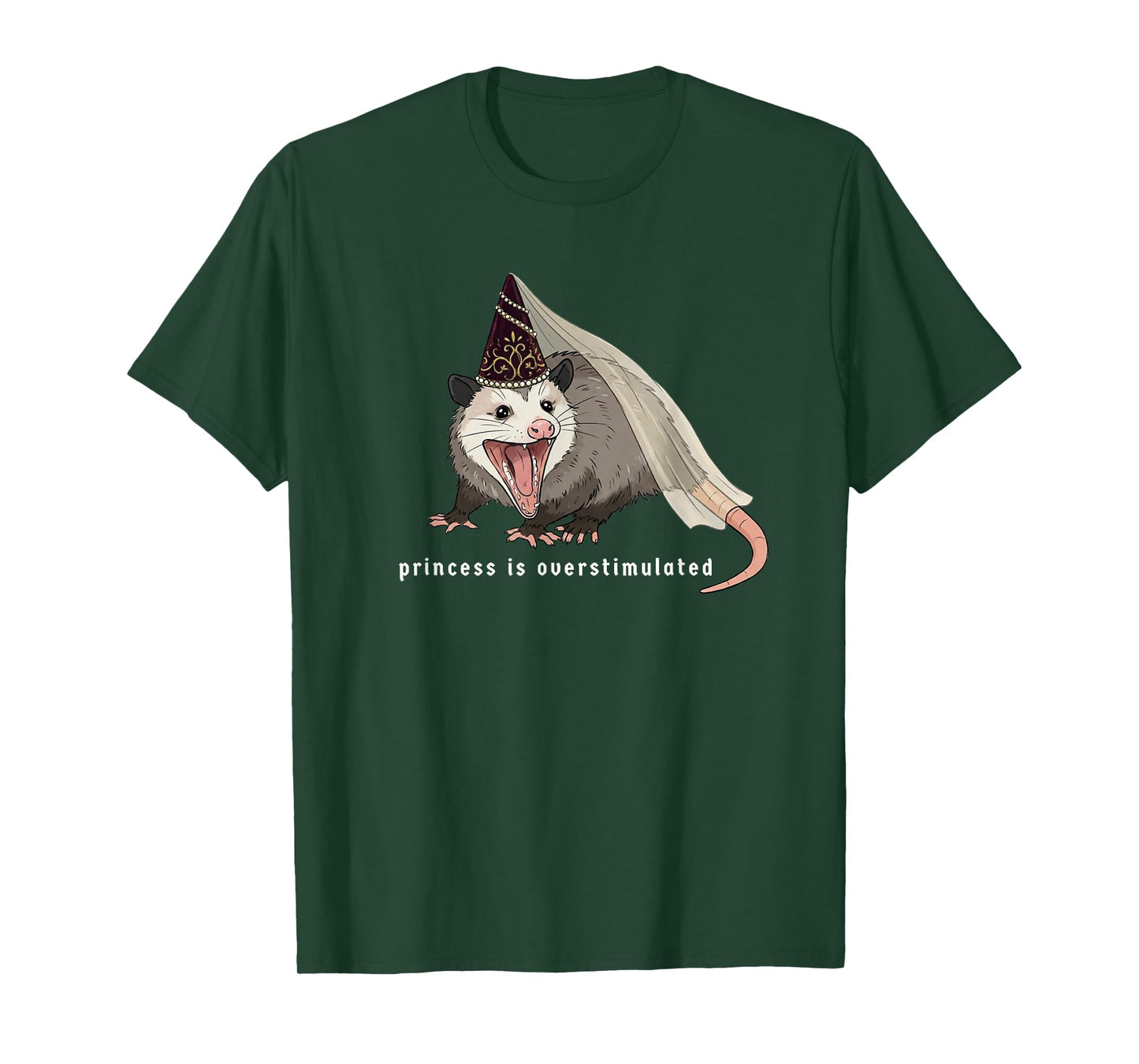 Funny Medieval Opossum Women Meme Princess is Overstimulated T-Shirt