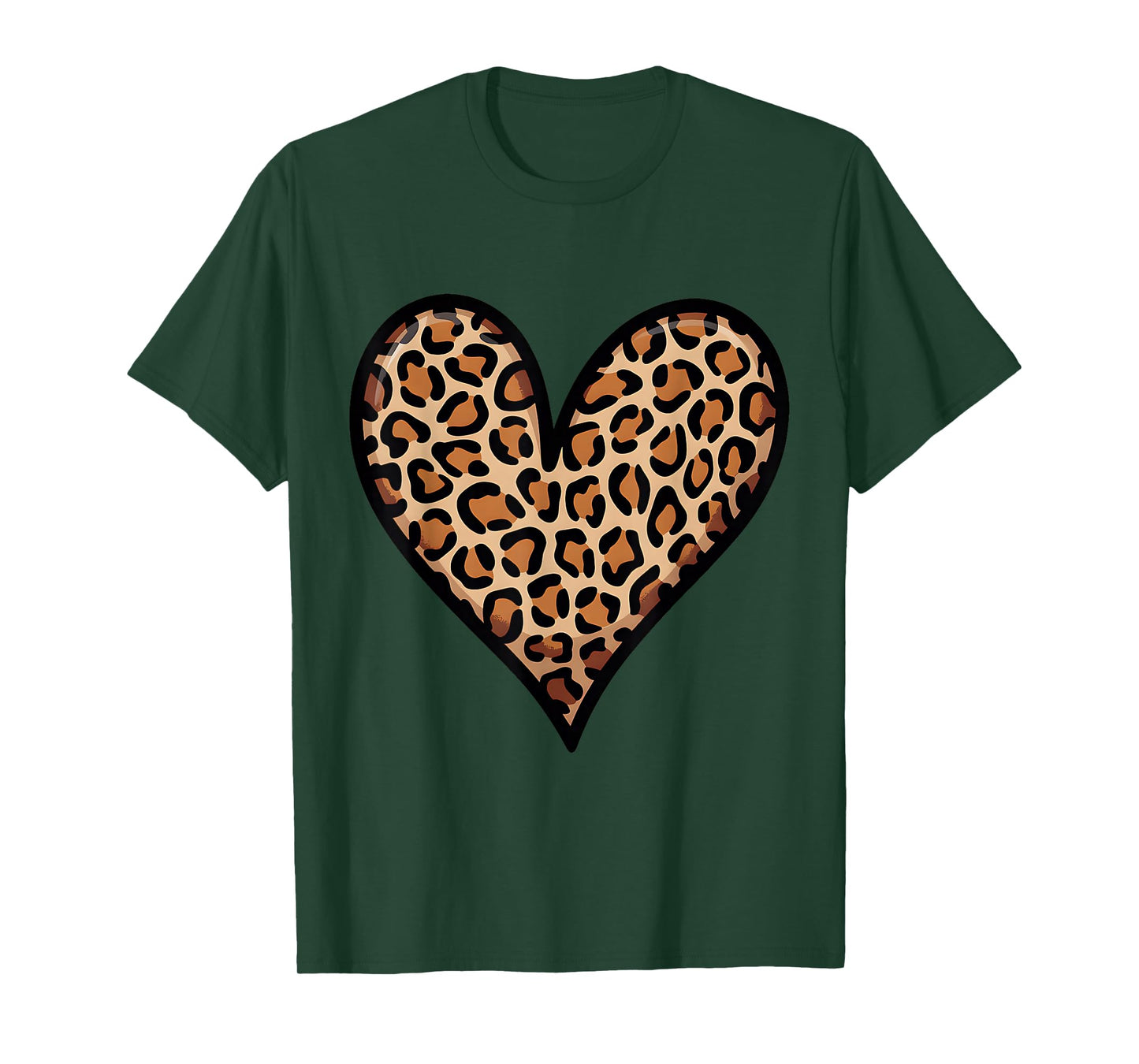 Love Cheetah Leopard Print Heart Valentines for Girls Women T-Shirt