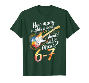 67 Six Seven Meme 6-7 Funny Music Lover Guitar T-Shirt