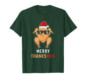 Merry Thanksmas Funny Turkey Christmas Thanksgiving Xmas T-Shirt