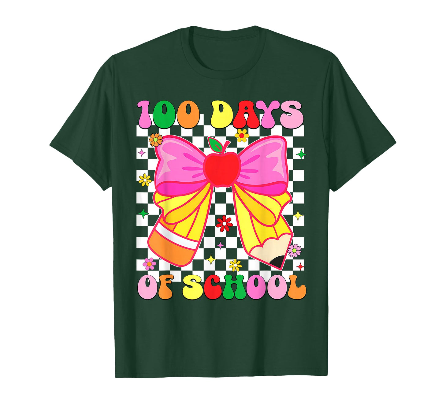 100th Day of School Coquette Bow Pencil 100 Days of School T-Shirt