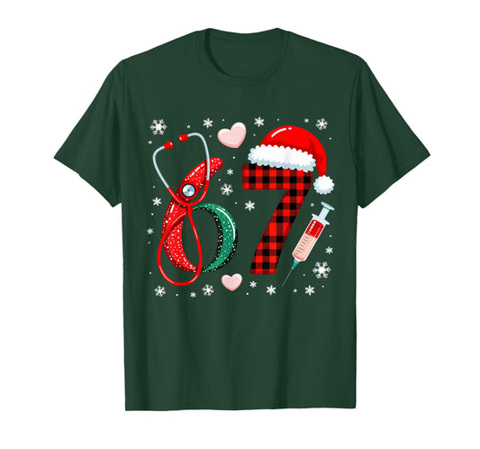 Funny 67 Meme Nurse Six Seven Nursing Festive Christmas T-Shirt