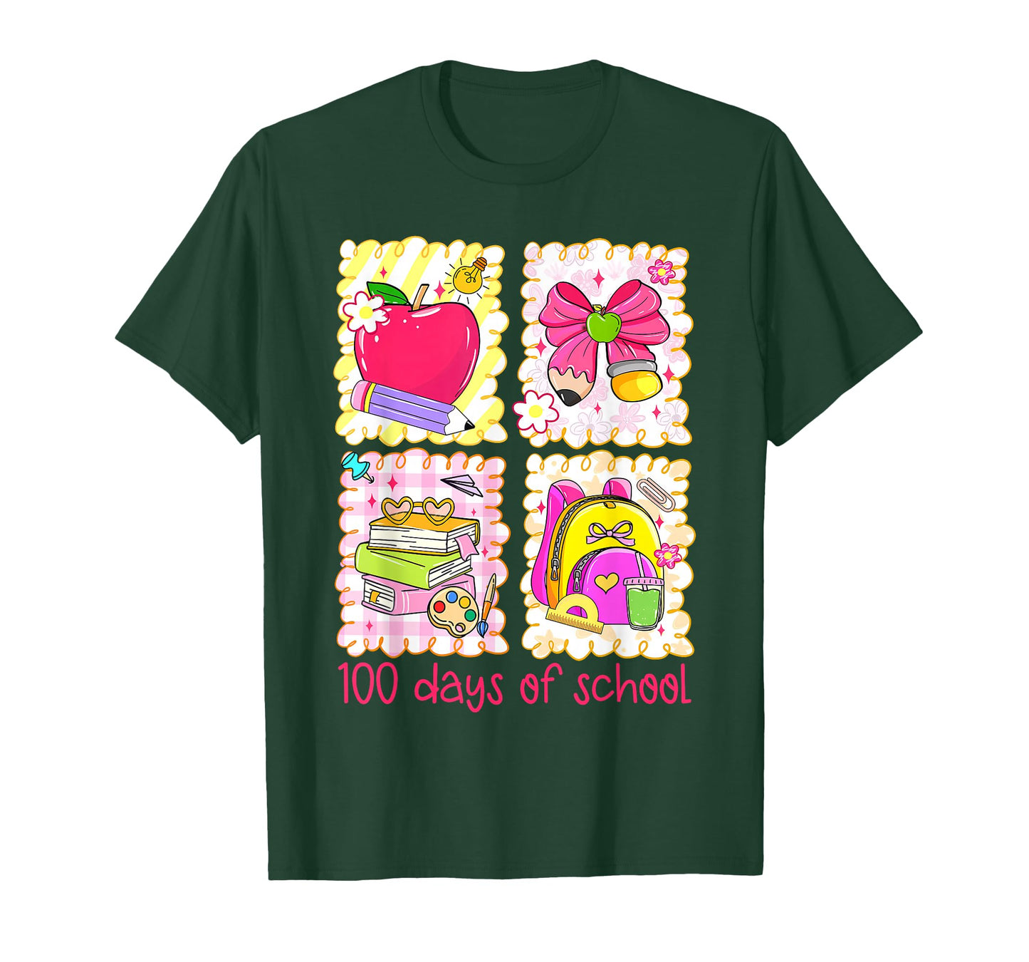 Preppy 100th Day 100 Days of School Teacher Girl Women T-Shirt
