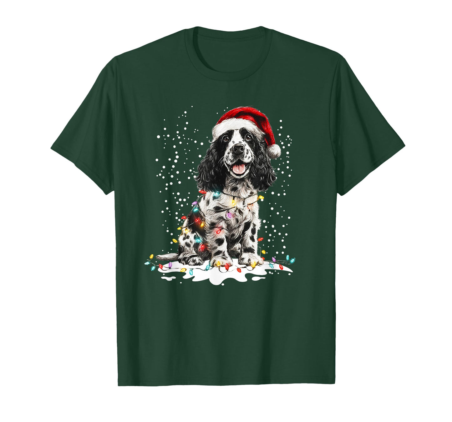 Dog Xmas Men Women Favorite Cocker Spaniel Christmas T-Shirt