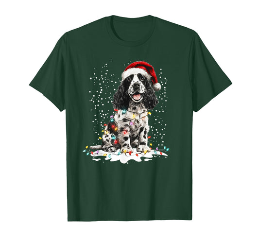 Dog Xmas Men Women Favorite Cocker Spaniel Christmas T-Shirt