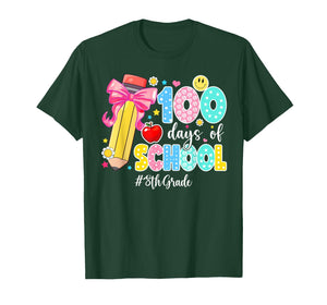 100 Days of School Preppy 100th Day of School 8th Grade T-Shirt