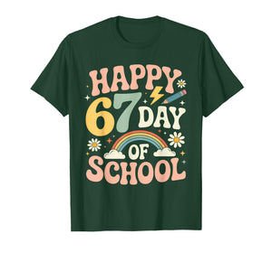 Retro 67 Days of School Happy 67th Day of School Funny 6 7 T-Shirt