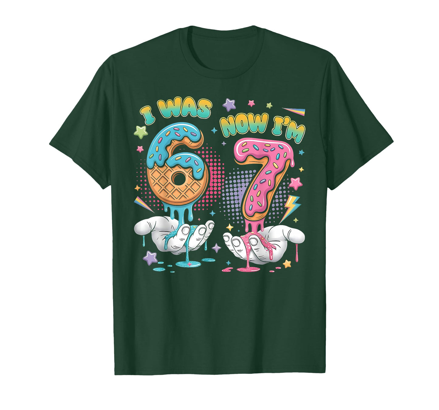 7 Year Old Birthday Funny I was 6 Now I'm 7 Boy Girl Kid T-Shirt