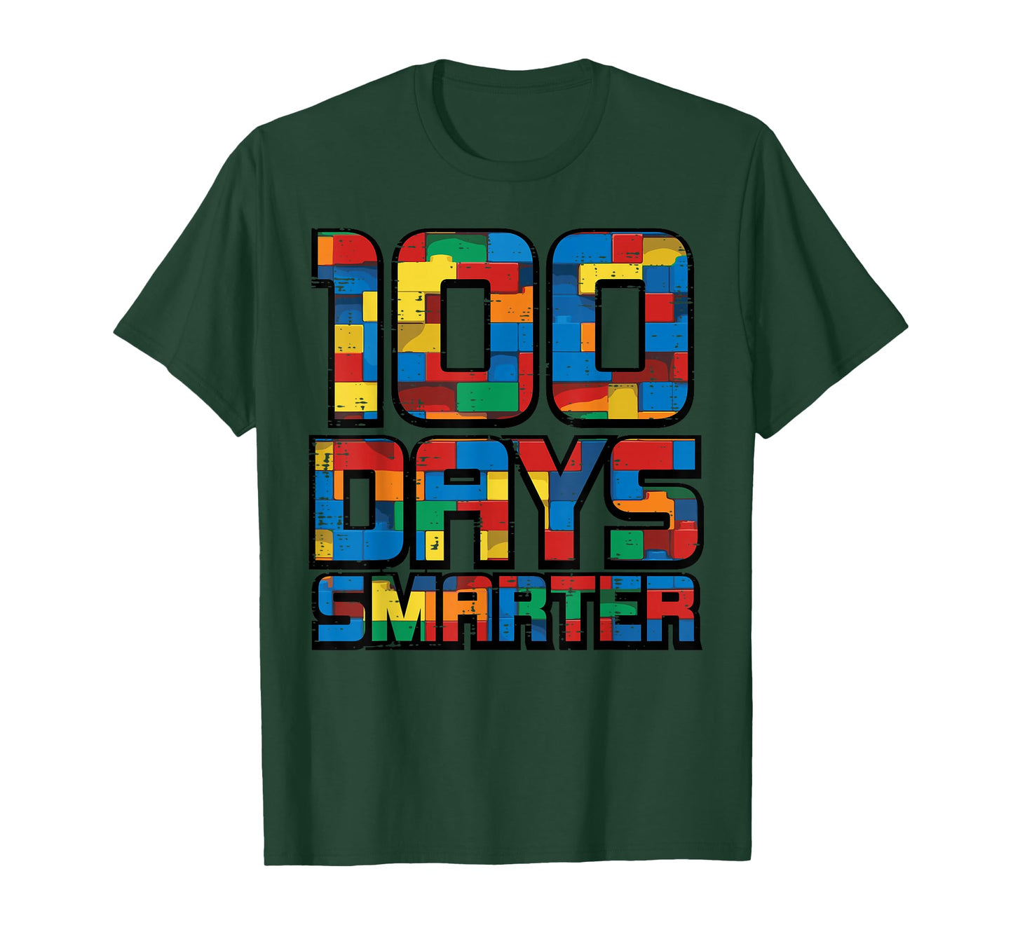 100 Days of School Smarter Bricks 100th Day Blocks Boys Kids T-Shirt
