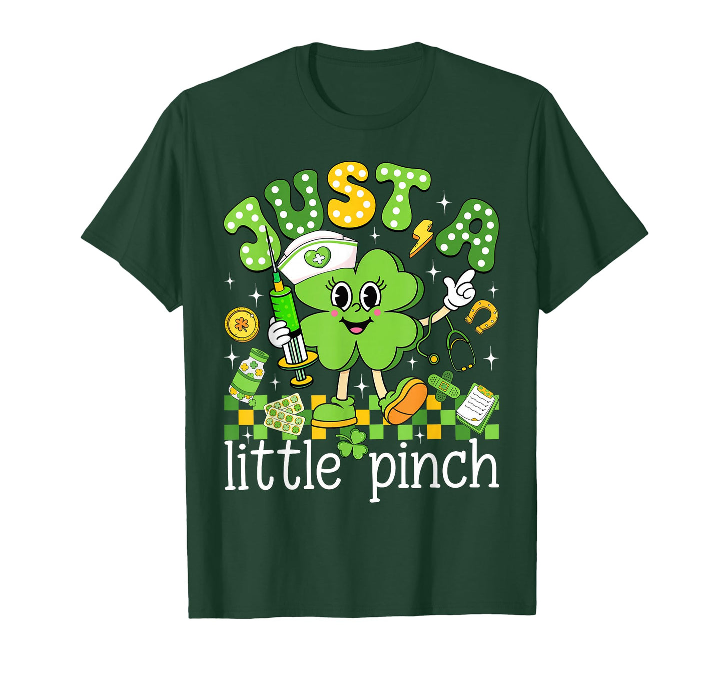 Just A Little Pinch Shamrock Nurse St Patricks Day Women T-Shirt