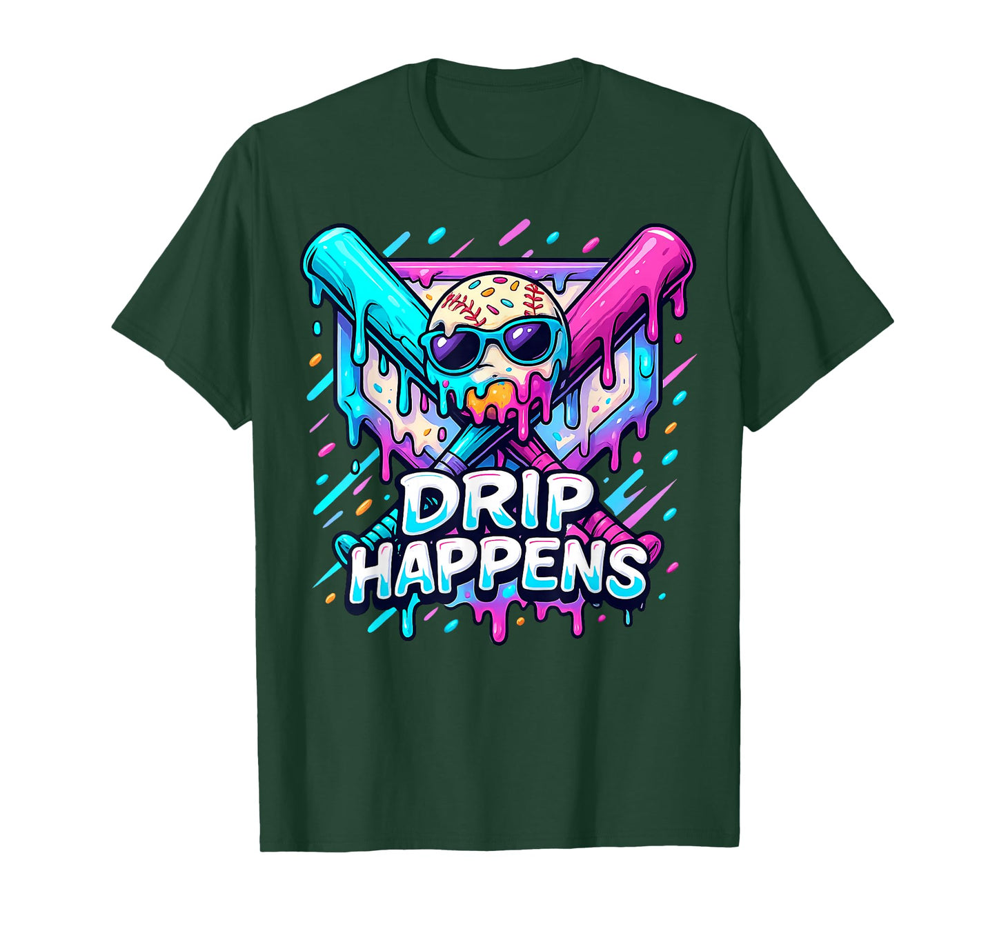 Drip Happens Game Day Baseball Drip for Men Boys Kids Youth T-Shirt