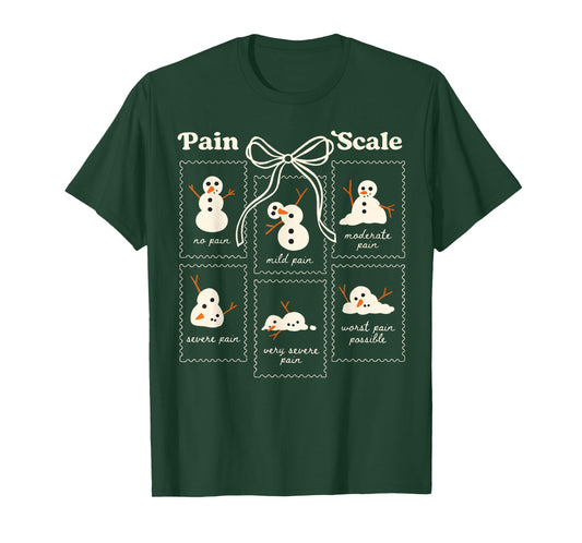 Pain Scale Snowman Funny Nurse Christmas ICU Nurse Coquette T-Shirt