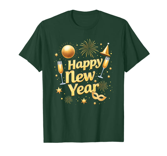 Happy New Year 2026 New Years Eve Party Countdown Fireworks T-Shirt