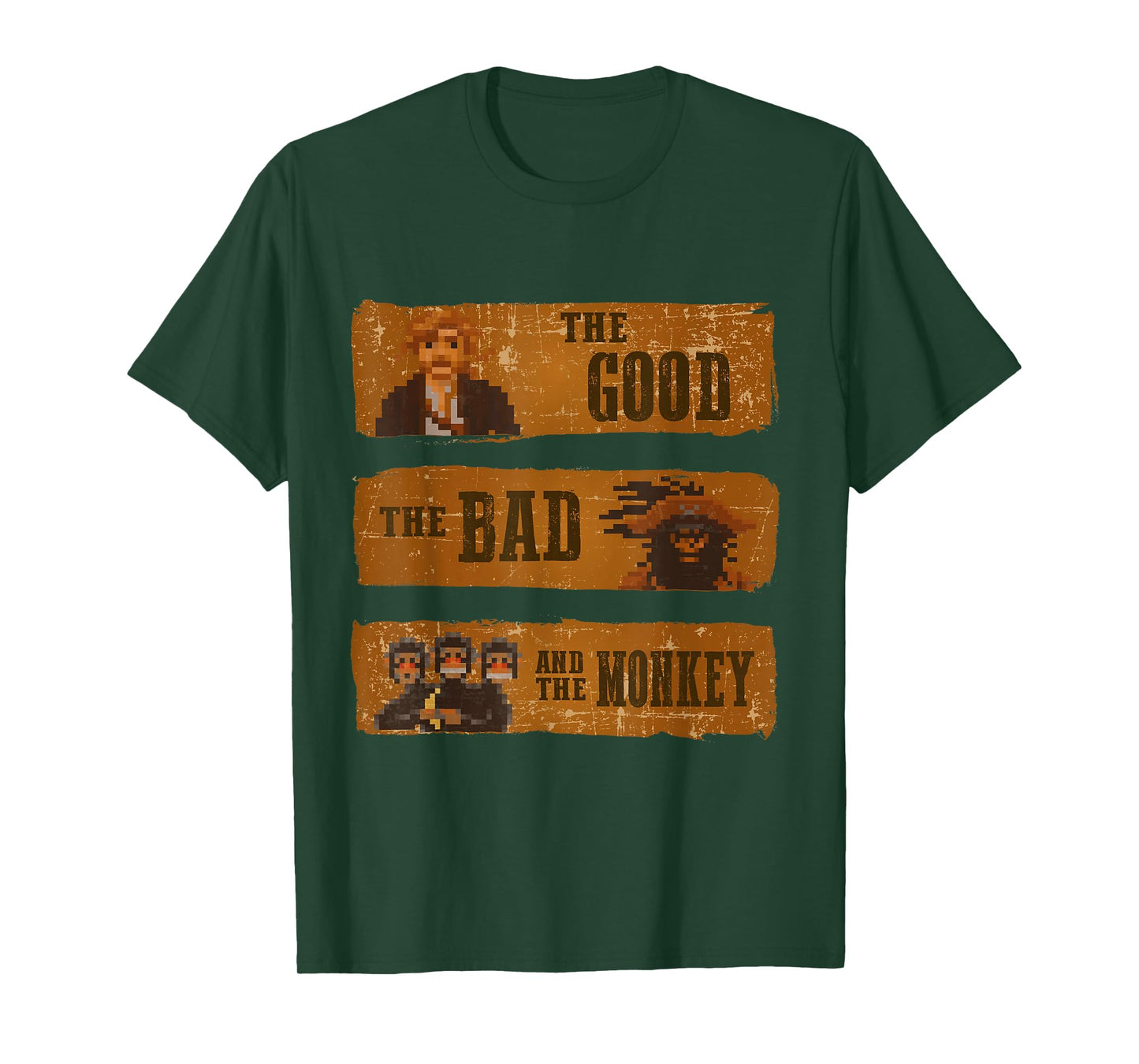 Good Bad Monkey Videogame Western Island Tshirt Geek T-Shirt