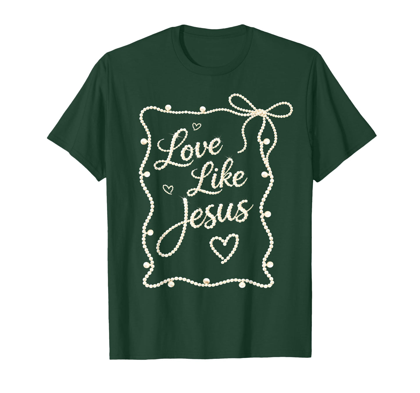 Preppy Love Like Jesus Pearls Happy Easter Women Girl Kid T-Shirt