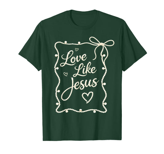 Preppy Love Like Jesus Pearls Happy Easter Women Girl Kid T-Shirt