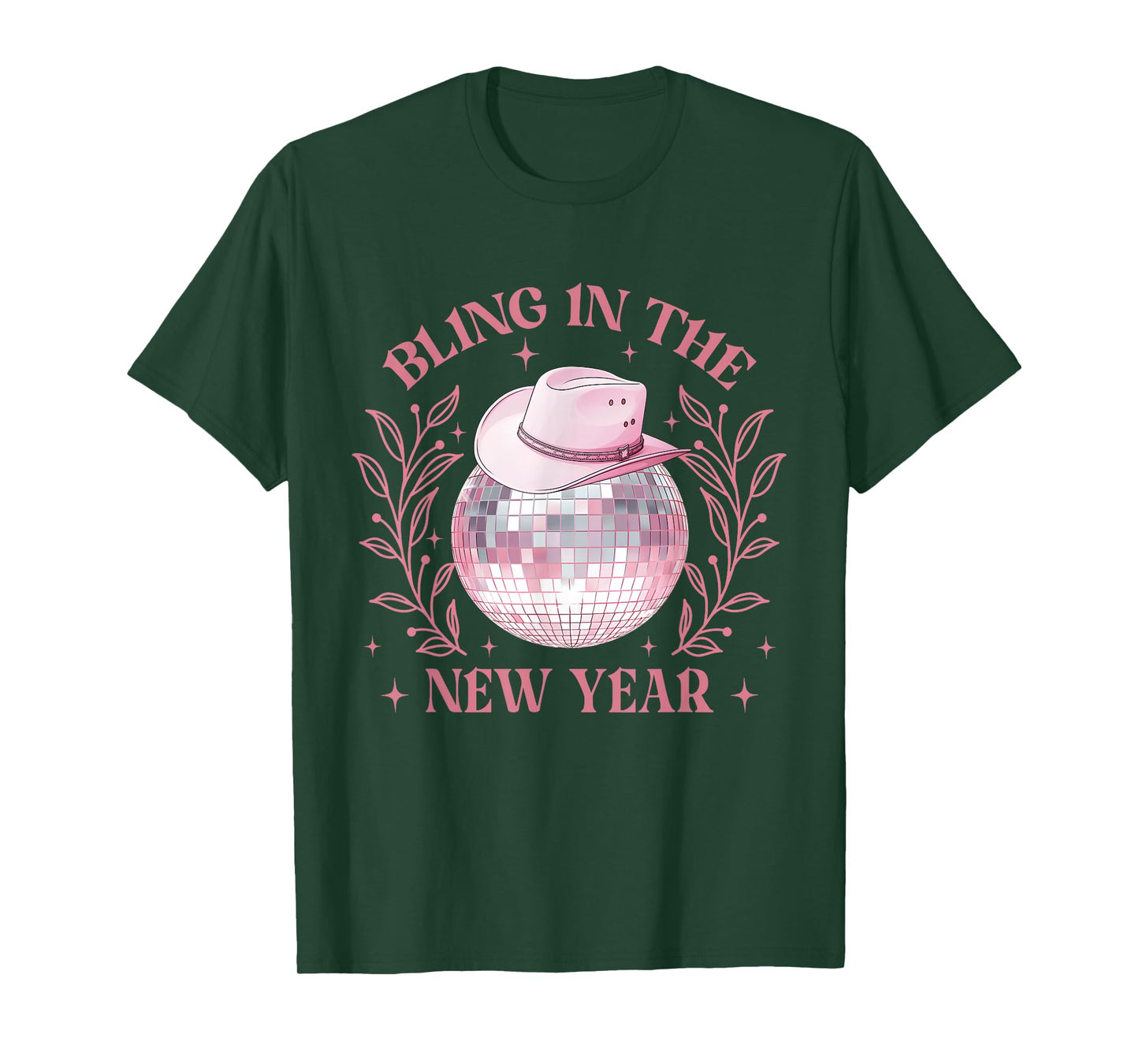Bling-in-The-New-Year Western New Year 2026 Disco Ball Women T-Shirt