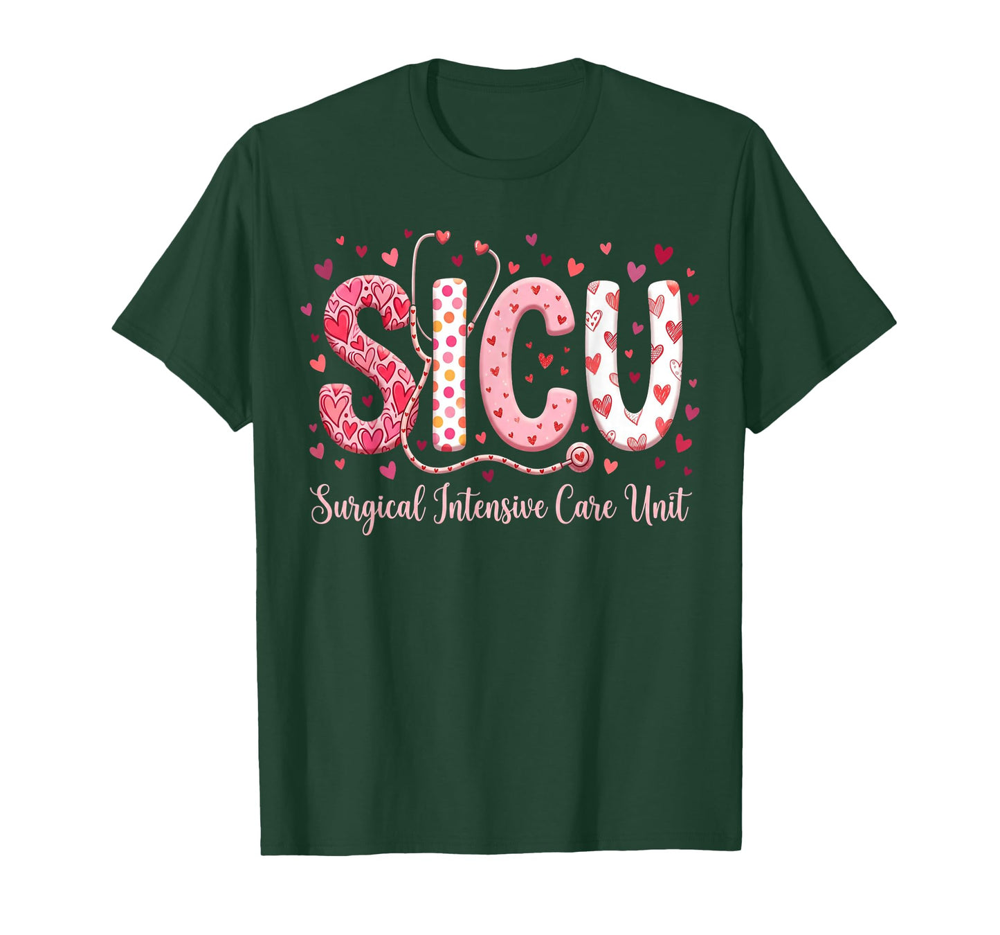 Heart Surgical Intensive Care Unit Valentines SICU Nurse T-Shirt