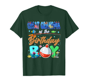 Great Grandma of The Birthday Boy Fishing Family Matching T-Shirt