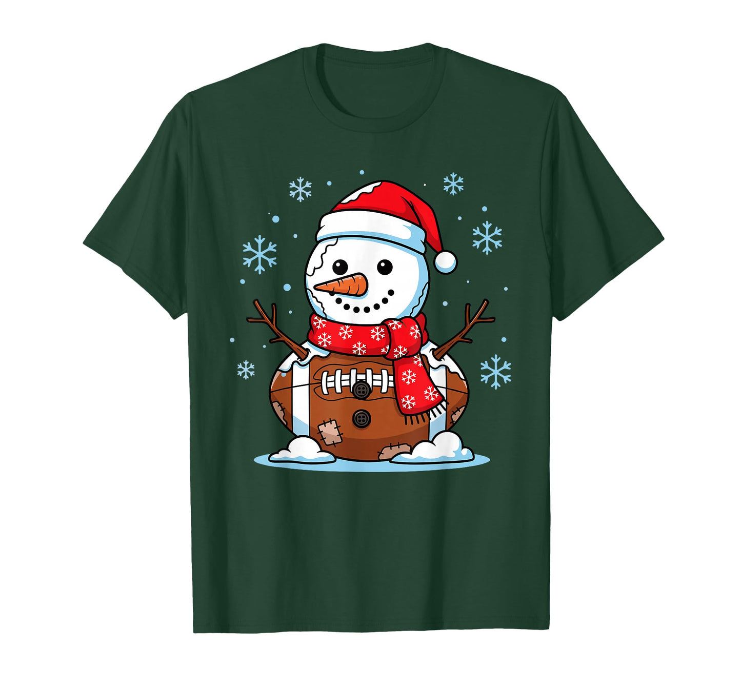 Christmas Football Snowman Kids Football Christmas Men Women T-Shirt