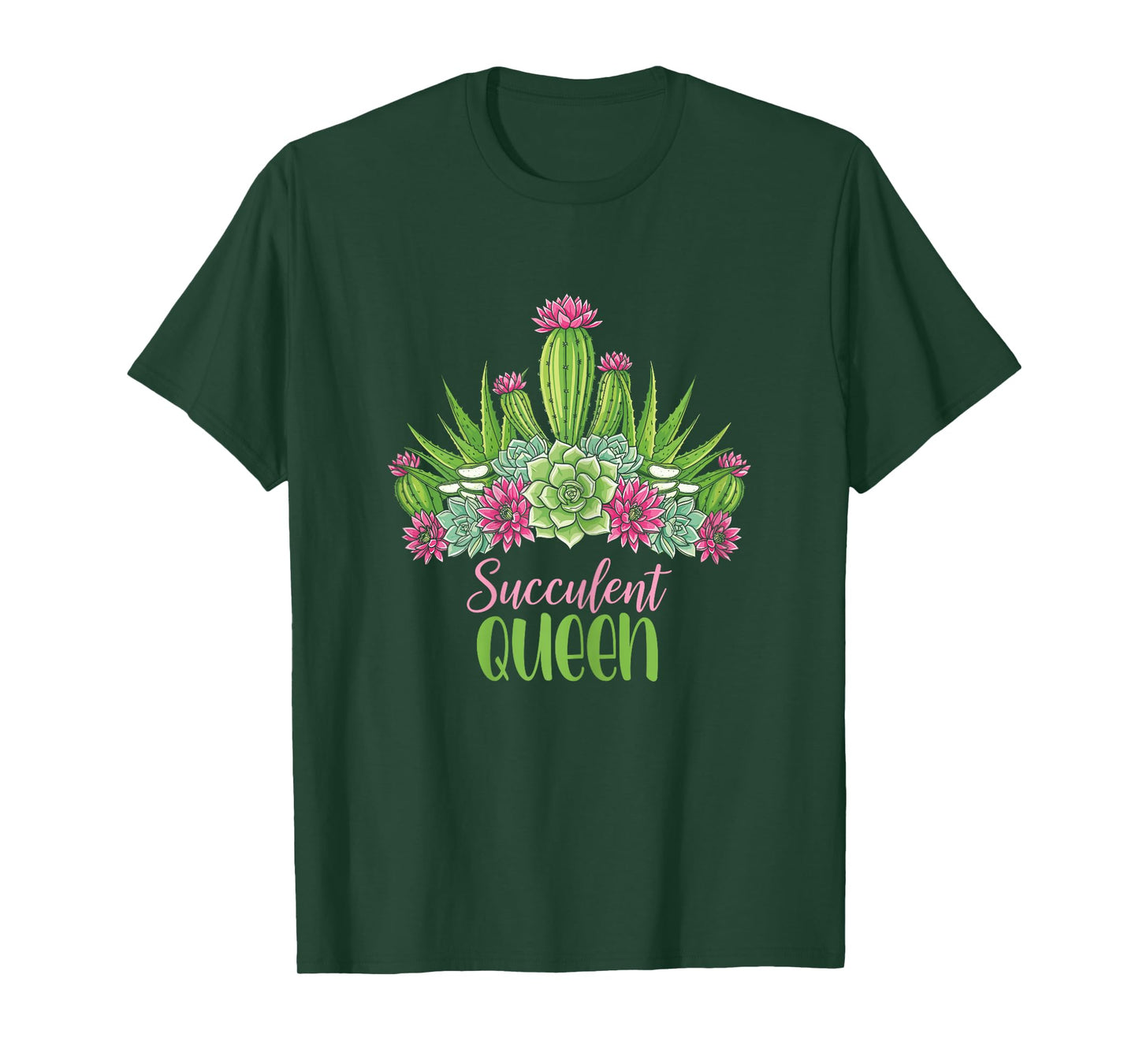 Plant Lover Succulent Queen Cactus Gardener Women T-Shirt