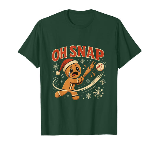 Oh Snap Gingerbread 67 Meme Baseball Funny Christmas Xmas T-Shirt