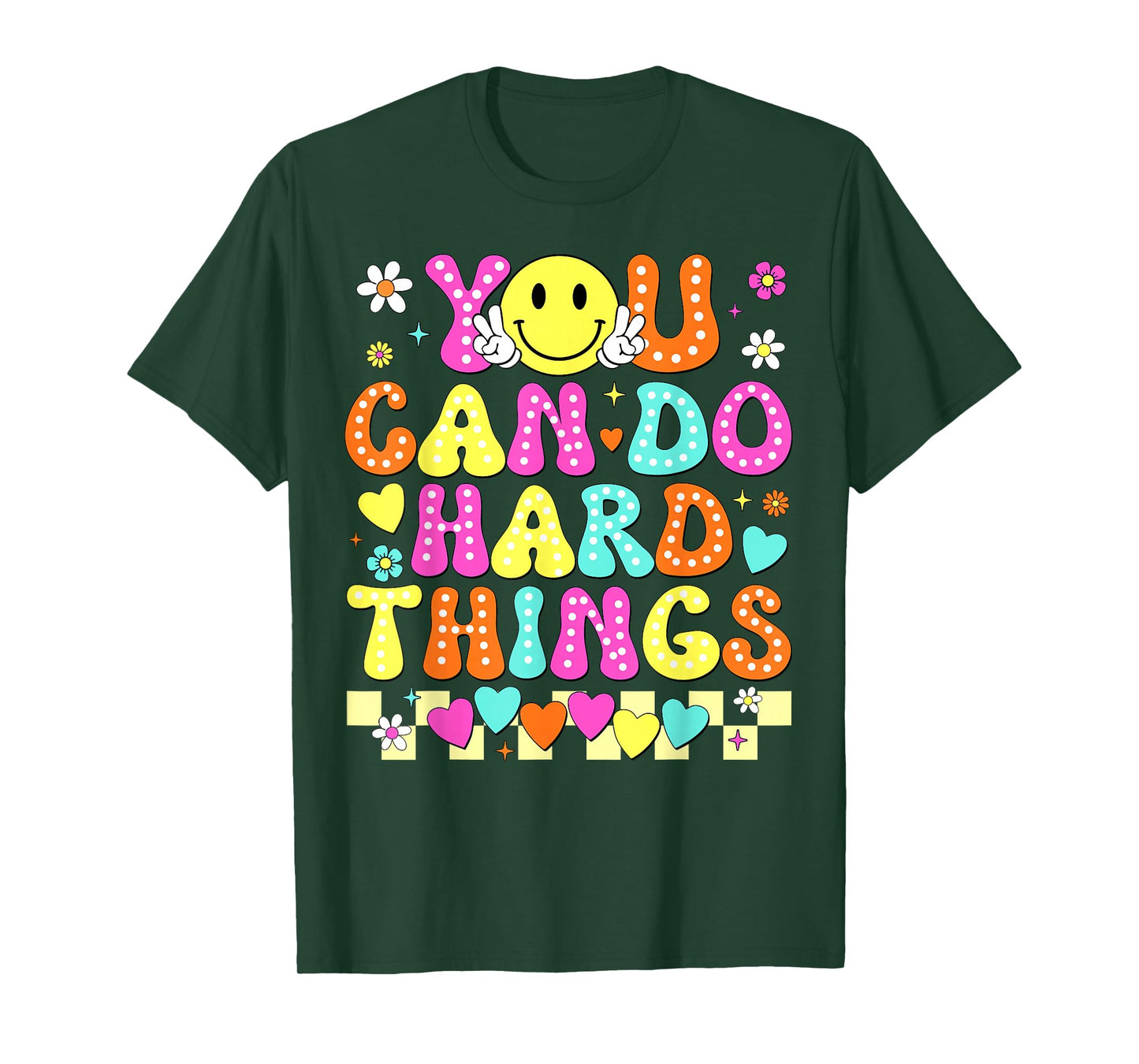 Groovy You Can Do Hard Things Testing Day Teacher Girls Boys T-Shirt