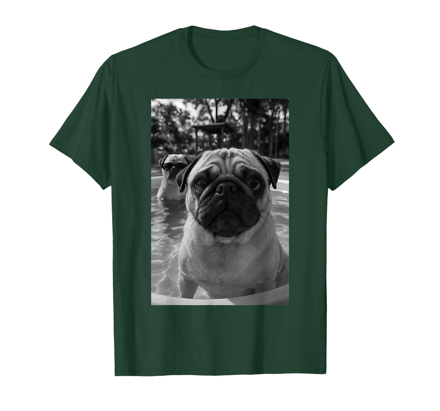 Pug Pool Selfie Cute Dog Photography Sunglasses Women Men T-Shirt