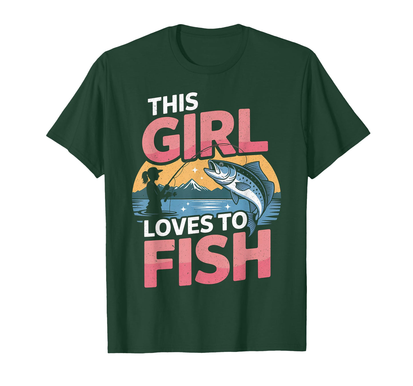 This Girl Loves to Fish Fishing Girls T-Shirt