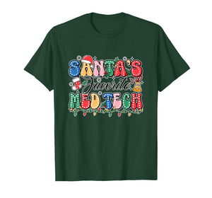 Funny Santa's Favorite Med Tech Christmas Nursing Xmas T-Shirt