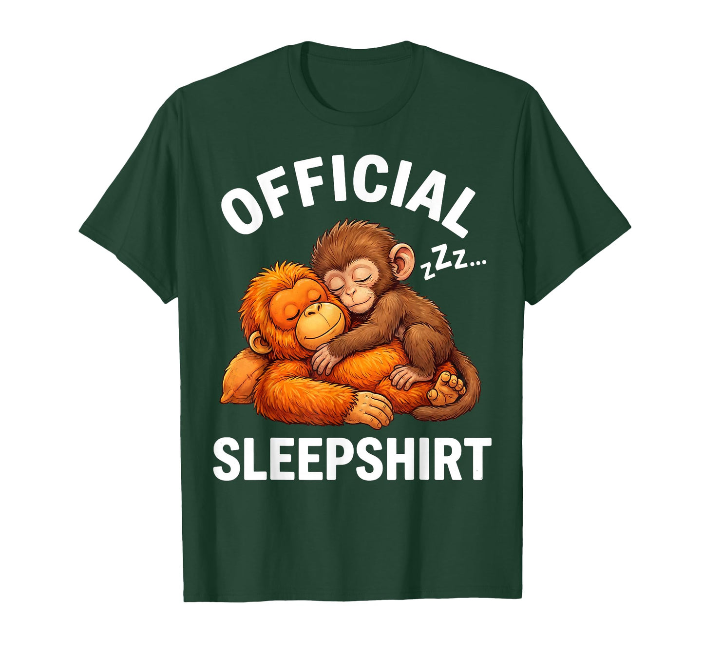 Official Sleepshirt Animal Cute Punch Monkey Plush Hugging T-Shirt